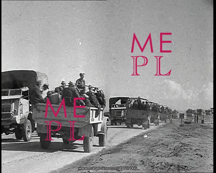 : Motorised Troops Moving Through the North African Desert : Motorised Troops Moving Through the North African Desert