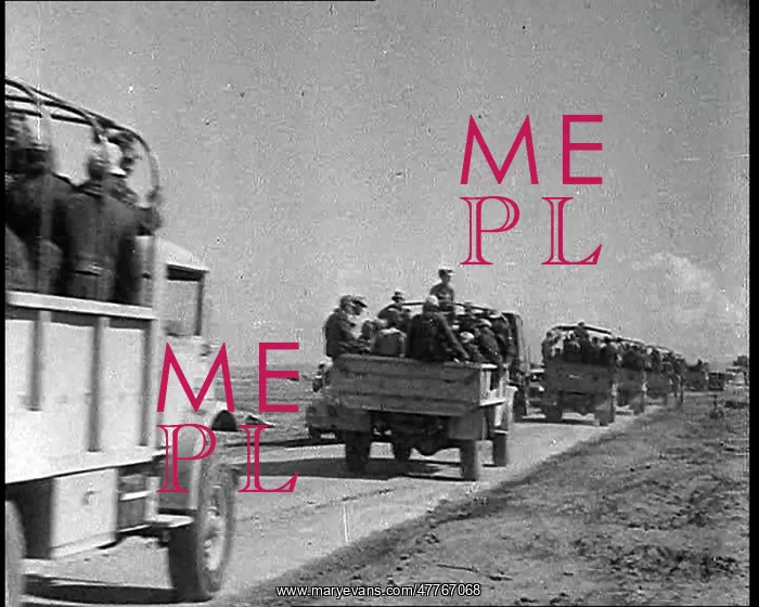 : Motorised Troops Moving Through the North African Desert : Motorised Troops Moving Through the North African Desert