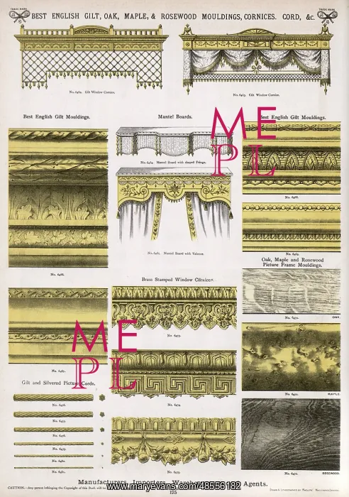 : Mouldings and cornices, Plate 175 : Mouldings and cornices, Plate 175
