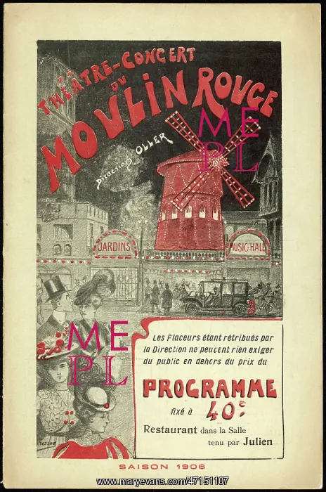: Moulin Rouge Programme for show of 1906 : Moulin Rouge Programme for show of 1906