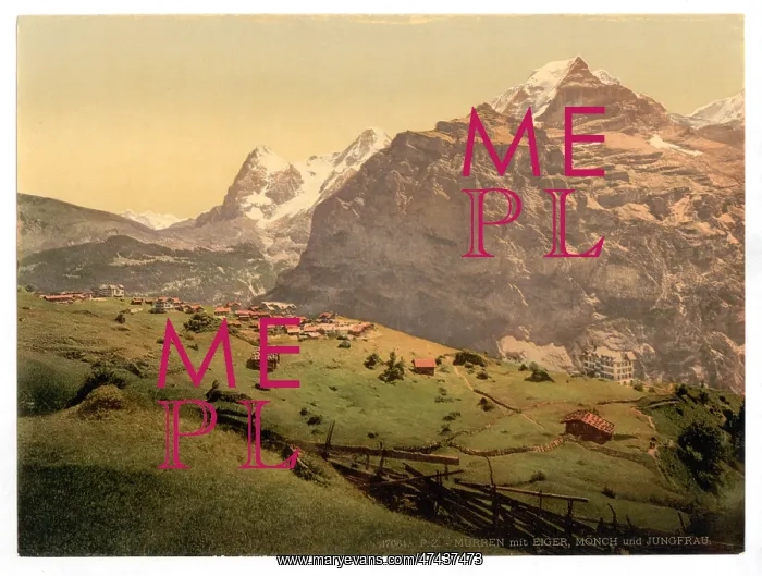 : Mount Eiger, Monch and Jungfrau, Murren, Bernese Oberland, S : Mount Eiger, Monch and Jungfrau, Murren, Bernese Oberland, S