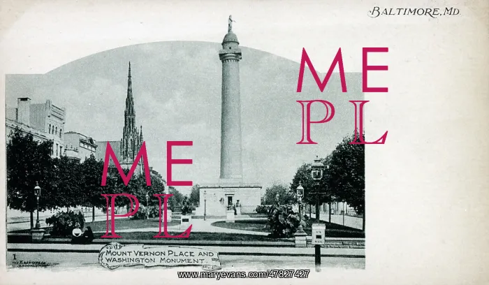 : Mount Vernon Place and the Washington Monument, Baltimore : Mount Vernon Place and the Washington Monument, Baltimore