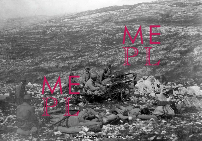 : Mountain guns in Serbia, 1915 : Mountain guns in Serbia, 1915