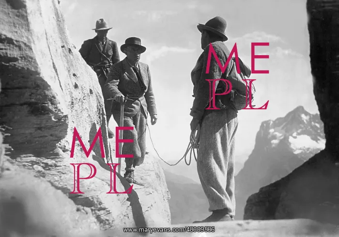 : Mountaineers on a rock face : Mountaineers on a rock face