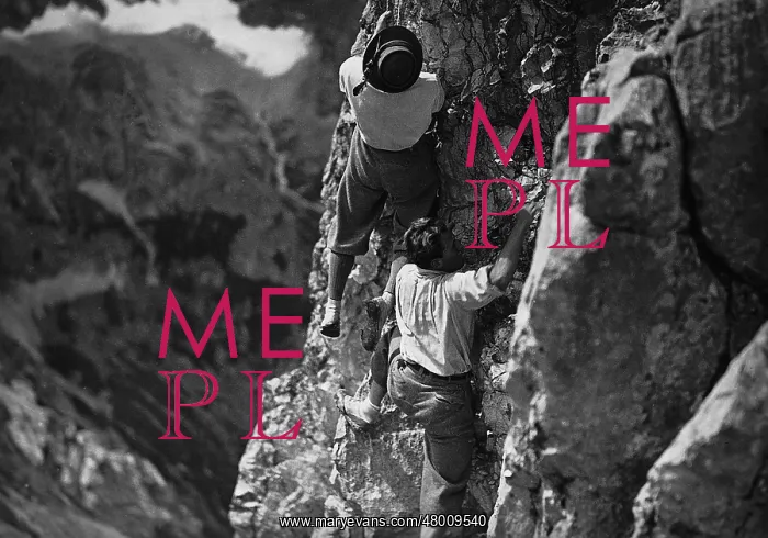 : Mountaineers on a rock face : Mountaineers on a rock face