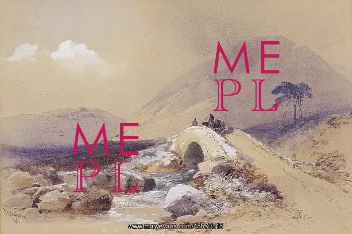 : Mountainous Landscape with Bridge : Mountainous Landscape with Bridge