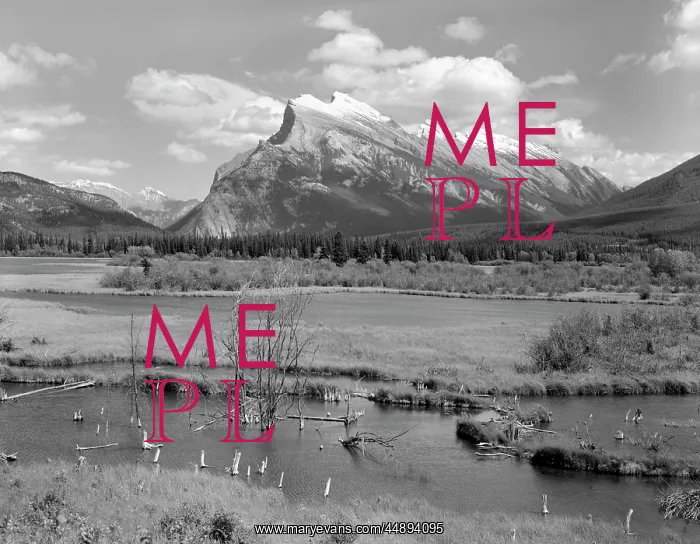  : Mountains Lake Retro Mts Rundle