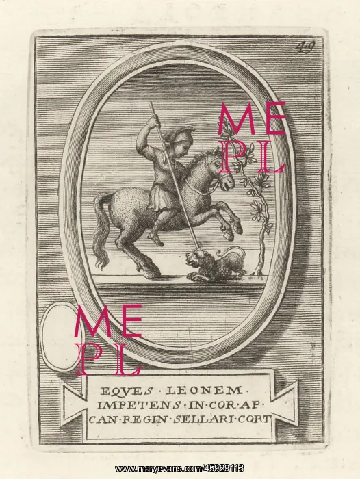 : A mounted Amazon spearing a lion (or chimera) : A mounted Amazon spearing a lion (or chimera)