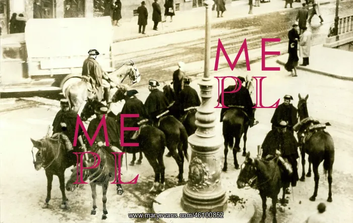 : Mounted guards in Madrid, Spain, April 1931 : Mounted guards in Madrid, Spain, April 1931