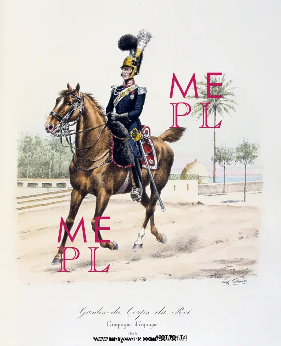 : Mounted officer of the Spanish regiment of the : Mounted officer of the Spanish regiment of the