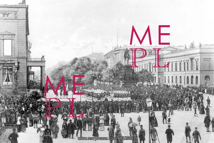 : Mounting of flags to the Imperial Palace in Berlin, 1886 : Mounting of flags to the Imperial Palace in Berlin, 1886