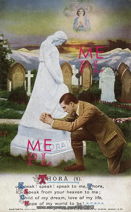 : Mourning at the grave of his lost love Thora : Mourning at the grave of his lost love Thora