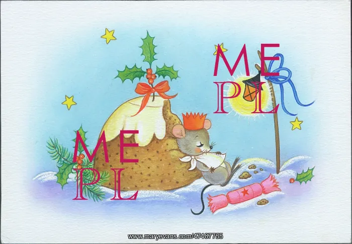  : Mouse asleep by plum pudding