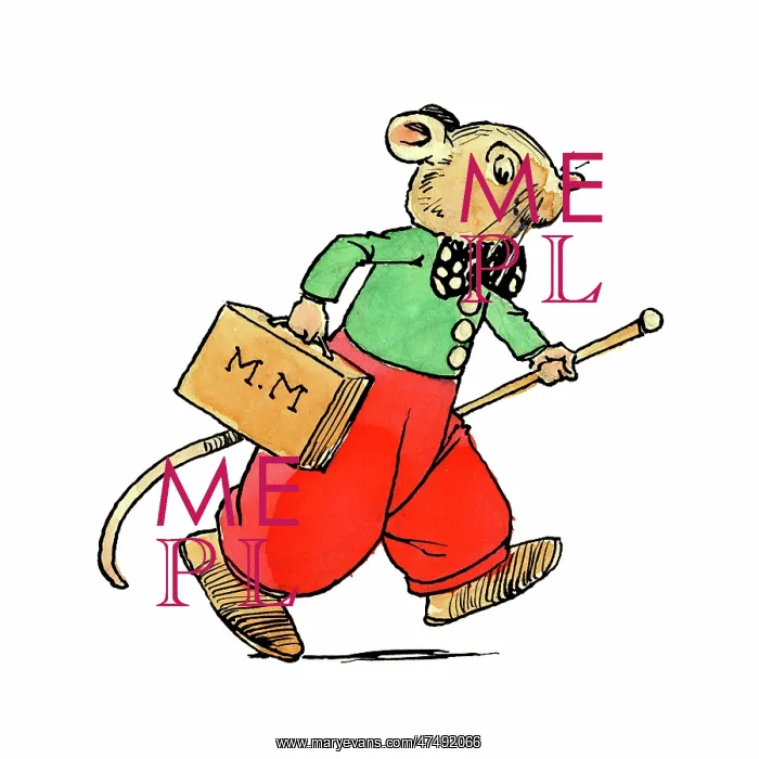: Mouse with a case and a cane : Mouse with a case and a cane