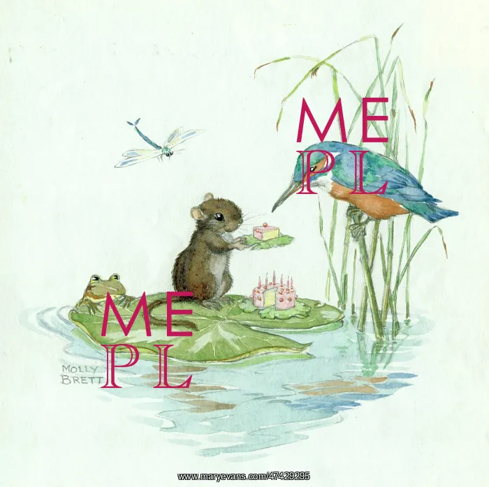 : A mouse giving birthday cake to a Kingfisher : A mouse giving birthday cake to a Kingfisher