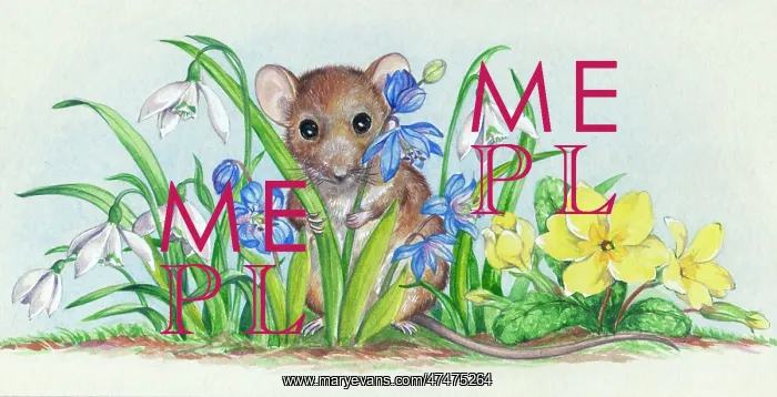  : Mouse Peeping through Flowers
