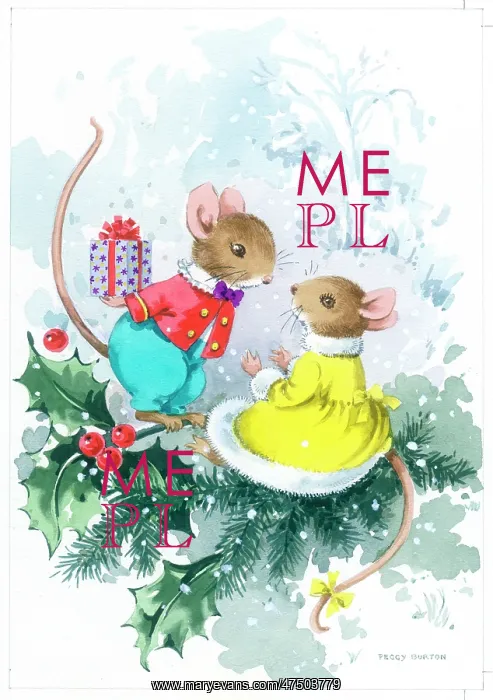 : Mouse with a present behind back : Mouse with a present behind back