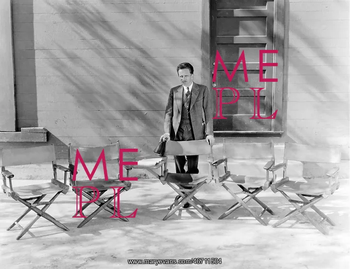 : Empty movie director chairs : Empty movie director chairs