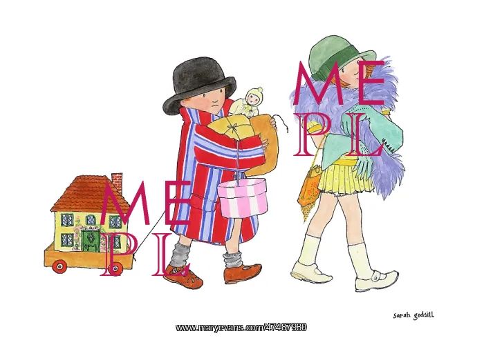 : Moving House - Children in dressing up clothes : Moving House - Children in dressing up clothes