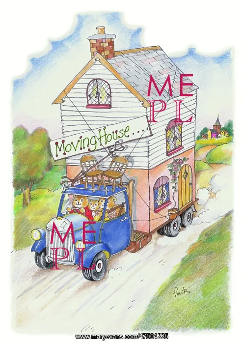 : Moving House - House on a lorry : Moving House - House on a lorry