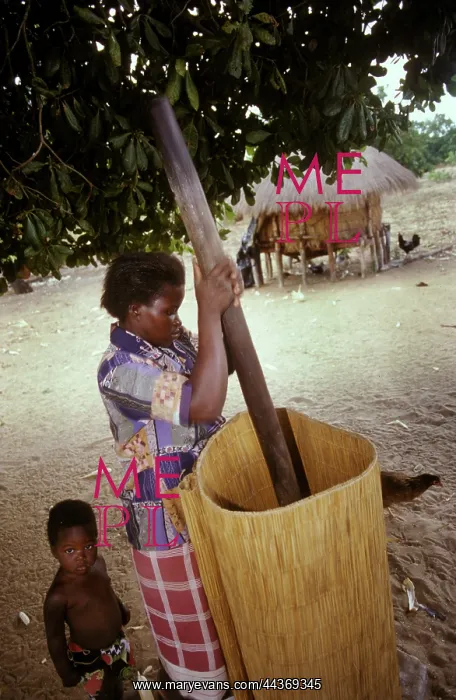 : Mozambique, Mavume, Inhambane - grinding maize, central : Mozambique, Mavume, Inhambane - grinding maize, central