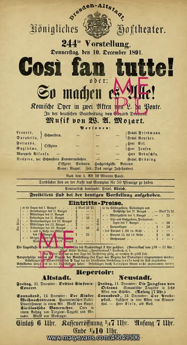 : MOZART, COSI POSTER : MOZART, COSI POSTER
