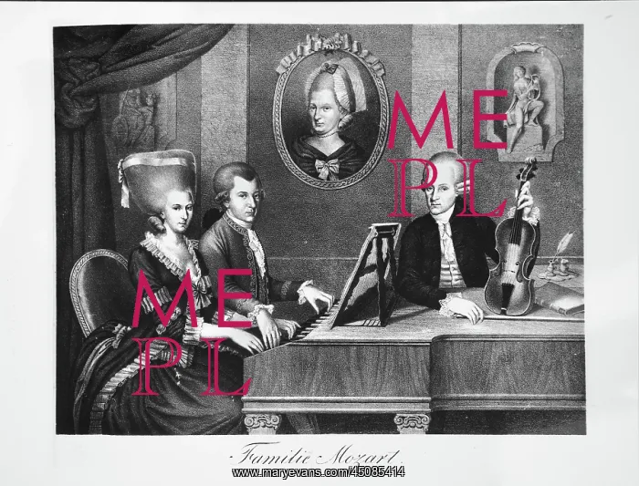 : Mozart family, engraving : Mozart family, engraving