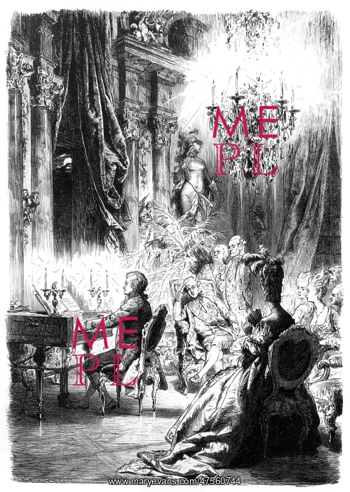 : Mozart performs for Kaiser Josef II c.1780 : Mozart performs for Kaiser Josef II c.1780