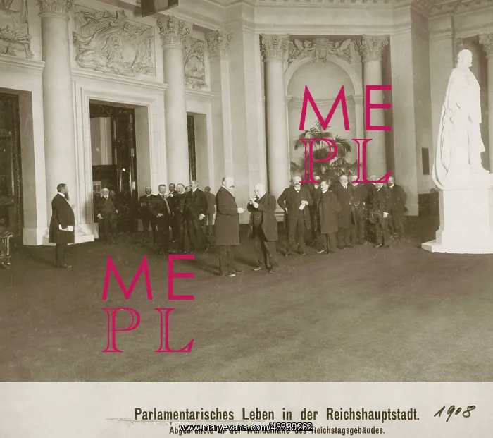 : MPs in the lobby of the Reichstag, 1908 : MPs in the lobby of the Reichstag, 1908