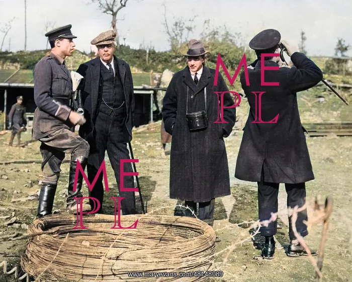 : Mr Balfour on visit to captured village, Western Front, WW1 : Mr Balfour on visit to captured village, Western Front, WW1
