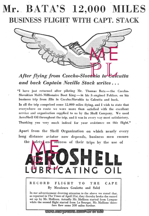 : Mr Bata's 12, 000 Mile Flight Using AeroShell : Mr Bata's 12, 000 Mile Flight Using AeroShell