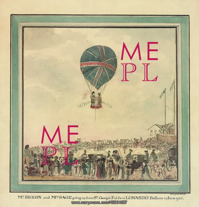 : Mr Biggin and Mrs Sage in Lunardi's balloon : Mr Biggin and Mrs Sage in Lunardi's balloon