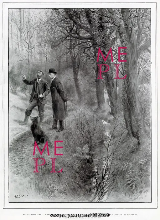 : Mr Chamberlain in consultation with his head gardener : Mr Chamberlain in consultation with his head gardener