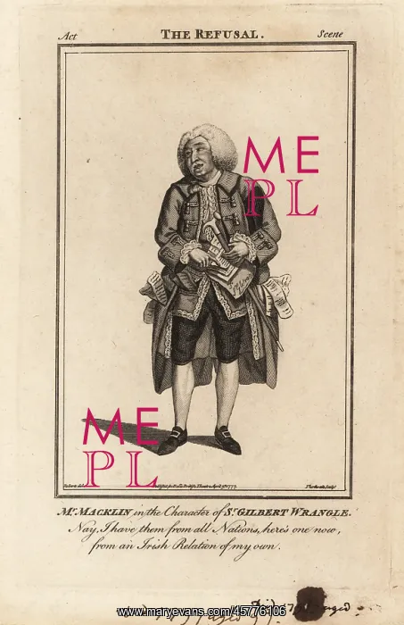 : Mr. Charles Macklin in the character of Sir Gilbert : Mr. Charles Macklin in the character of Sir Gilbert