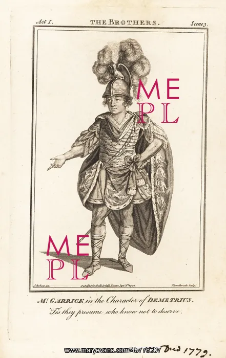: Mr David Garrick in the character of Demetrius in : Mr David Garrick in the character of Demetrius in