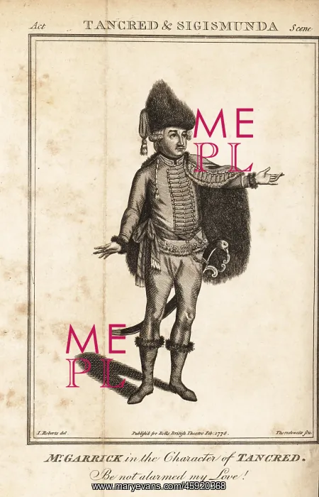 : Mr. David Garrick in the character of Tancred in Tancred : Mr. David Garrick in the character of Tancred in Tancred