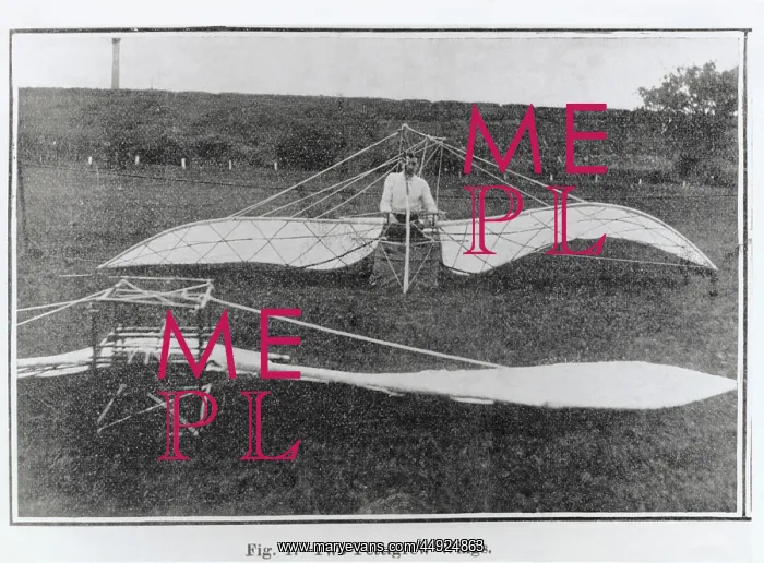 : Mr E Wilson with Two Pettigrew Wing Type Ornithopters ? : Mr E Wilson with Two Pettigrew Wing Type Ornithopters ?
