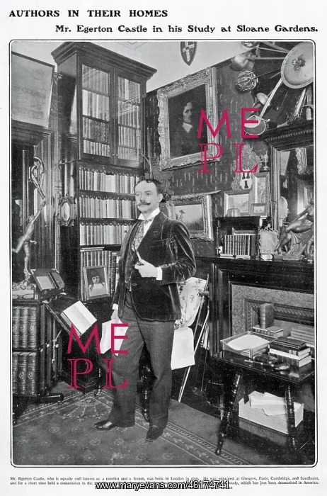 : Mr Egerton Castle in his study at Sloane Gardens : Mr Egerton Castle in his study at Sloane Gardens