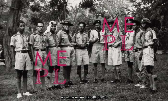: Mr F. Morgan with Scouts in Aden : Mr F. Morgan with Scouts in Aden