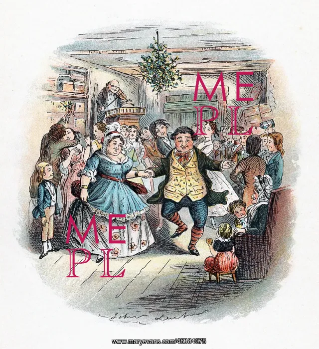 : Mr Fezziwig's Ball, illustration by John Leech : Mr Fezziwig's Ball, illustration by John Leech