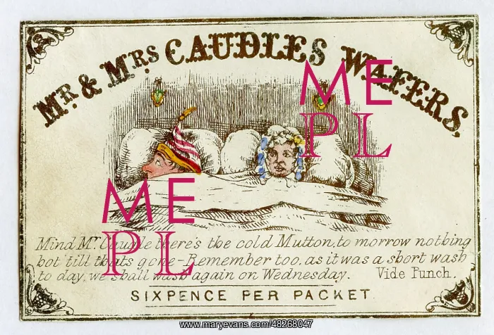 : Mr and Mrs Caudles Wafers advertising label