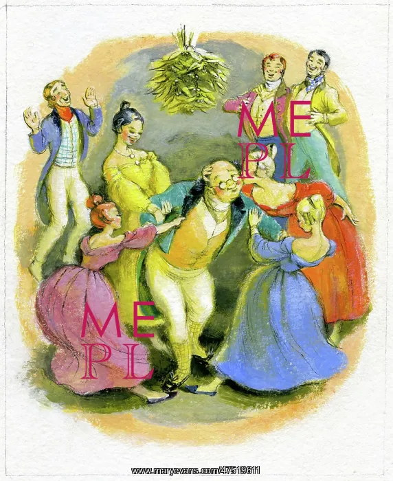 : Mr Pickwick being kissed under the mistletoe : Mr Pickwick being kissed under the mistletoe