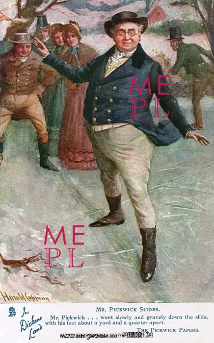 : Mr Pickwick slides on the Ice - The Pickwick Papers : Mr Pickwick slides on the Ice - The Pickwick Papers