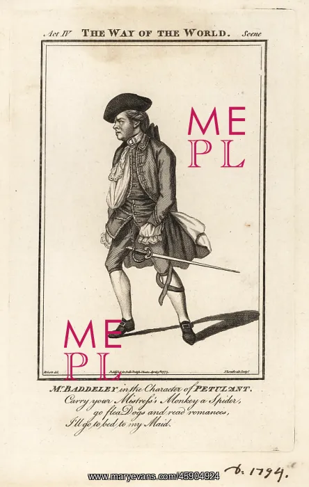 : Mr. Robert Baddeley in the character of Petulant in : Mr. Robert Baddeley in the character of Petulant in