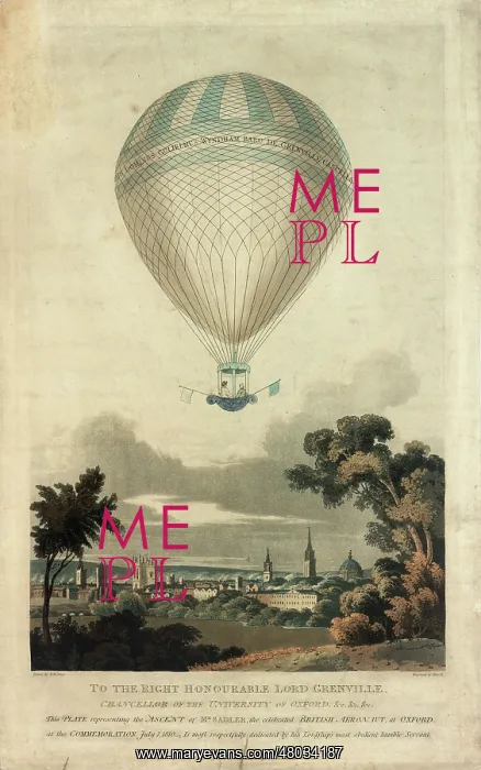 : Mr Sadler in balloon over Oxford : Mr Sadler in balloon over Oxford