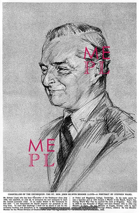 : Mr. Selywn Lloyd, as sketched by Stephen Ward, 1961 : Mr. Selywn Lloyd, as sketched by Stephen Ward, 1961