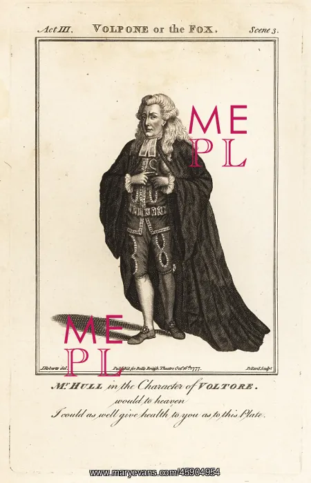 : Mr. Thomas Hull in the character of Voltore in Ben : Mr. Thomas Hull in the character of Voltore in Ben
