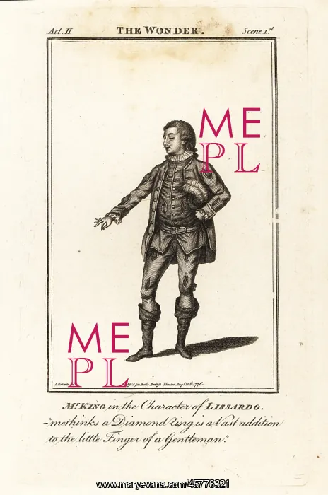 : Mr Thomas King in the character of Linnardo in The : Mr Thomas King in the character of Linnardo in The