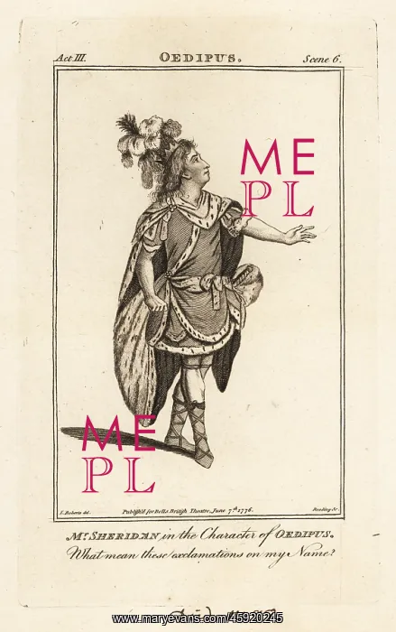 : Mr Thomas Sheridan in the character of Oedipus in : Mr Thomas Sheridan in the character of Oedipus in