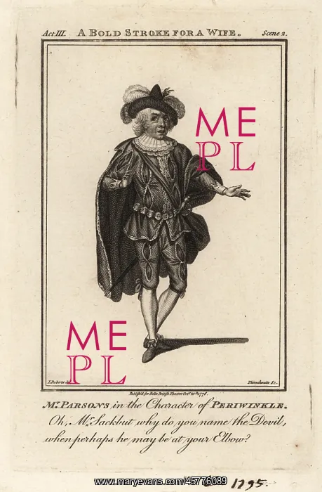 : Mr. William Parsons in the character of Periwinkle : Mr. William Parsons in the character of Periwinkle